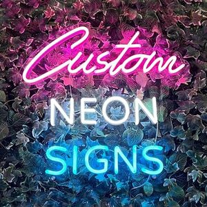 Custom Neon Signs, Neon Sign Customizable for Wall Decor, Personalized Neon Sign for Wedding Birthday Party Gift Party Bar Game Room Home Business Shop Name Logo Neon Sign (3 Lines)