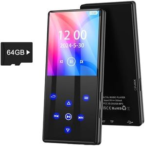 Gueray 128GB MP3-Player mit Bluetooth 5.0 Tragbarer MP3 Player Digitaler Musikspieler mit HiFi-Sound Eingebauter FM-Radio Lautsprecher Unterstützung Sprachrekorder TF-Karte