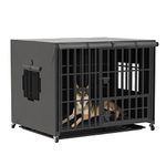 BingoPaw Heavy Duty Dog Crate Cover: Waterproof Windproof Dog Kennel Cover with Double Door and Side Window Pet Oxford Cage Cover 46inch Cage