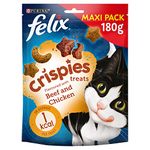 Felix Crispies Cat Treats Beef & Chicken 180g, Pack of 5