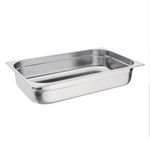 Vogue Gastronorm Pan 1/1, Stainless Steel Tray, Depth: 100 mm, Capacity: 13.5 Litres, Hot and Cold Food Storage Container, Bain Marie Compatible, Lid Sold Separately, K923