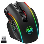 Redragon M901P-KS Wireless Gaming Mouse, MMO Gaming Mouse UP 16,000 DPI, 16 Macro Programmable Buttons, RGB Rechargeable with 12 Side Buttons, 70Hrs for PC Laptop MOBA FPS - Black