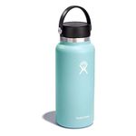 Hydro Flask 32 oz Wide Mouth with Flex Cap Stainless Steel Reusable Water Bottle Dew - Vacuum Insulated, Dishwasher Safe, BPA-Free, Non-Toxic