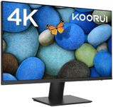 KOORUI 27 Inch Monitors, 4K Computer Monitors UHD(3840 * 2160), IPS, 6ms, 60Hz, 2x HDMI 2.0 & DisplayPort 1.4, Adpitive Sync, HDR10, VESA 100 * 100mm, 90% DCI-P3, Eye Care
