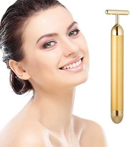 Beauty Bar 24k Golden Massage du visage du visage, T-Shape Electric Face Massager Arm Eye Nose Head Facial Massager