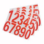 Aspcsmomt Mailbox Numbers Reflective Stickers for Outside,4 Sets(0-9) Vinyl Numbers Decals for Mailbox House Signs Door Racing Cars Bins Home Business Address Red 3.82"