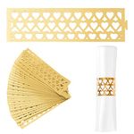 URROMA 50 Pcs Gold Lined Love Napkin Buckle, Reflective Gold Heart-shaped Paper Napkin Holder Rings for Dinner Party Celebration Table Decor