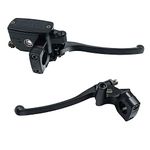 1" 25mm Right Brake Master Cylinder and Left Clutch Lever for Honda Shadow VT600 VT750 VT1100 VT1300 VTX1300 VF750 Kawasaki Suzuki Yamaha（Black）