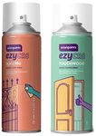 Asian Paints ezyCR8 Touchwood Wood Coating Spray, (Clear Coat, Gloss Finish- 400ml) andApcolite Enamel Paint Spray (Black Matte) Multi-Surface DIY Spray 400ml Can