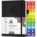 Clever Fox Planner Daily – Best Agenda & Daily Calendar to Boost Productivity & Hit Your Goals – Gratitude Journal Personal Daily Organizer – 5.8x8.3'', Lasts 6 Months, Undated, Black