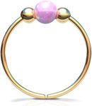 Gold Nose Ring Piercing - Opal pier