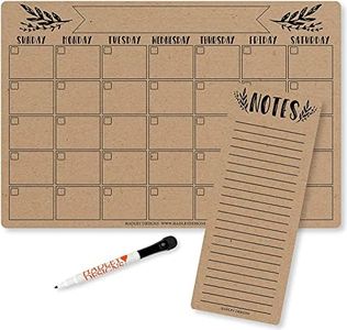 Magnetic Fridge Calendar Dry Erase Magnetic Calendar for Refrigerator - Rustic Magnetic Dry Erase Calendar for Fridge, White Board Calendar for Wall, Dry Erase Board Calendar, Magnetic Notepad