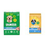 IAMS Adult Large Breed Dry Dog Food - Chicken and Whole Grains Recipe, 6.80kg (15LB) Bag & Puppy Large Breed Dry Dog Food - Chicken and Whole Grains Recipe, 6.80kg (15LB) Bag