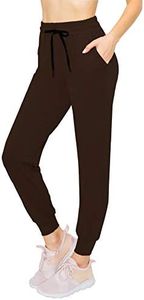 ALWAYS Super Soft Women's Joggers - Stretchy Casual Pants for Women Daily Wear Yoga Workout, Brown 2, Medium