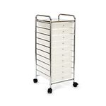 Seville Classics 10-Drawer Organizer Cart, Steel, Silver, 39.5 x 39 x 98 cm