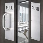 REAMTOP Push Pull Door Handle Set, Fingerprint-Proof Heavy Duty Plates for Wooden & Aluminum Door, Perfect for Garage, Restaurant & Business Place (300 X 100 mm)