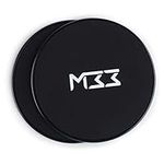 Mode33 Core Sliders Black - Dual Sided Workout Gliding Discs for Core Exercise and Strengthening - Light and Portable Core Workout Equipment - Applicable for Most Floor Surfaces