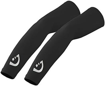 Deckra Arm Sleeves UV Protection Breathable Stretchy Armwarmers Cycling Running Driving Basketball Soccer Sleeves (Black, Small/Medium)
