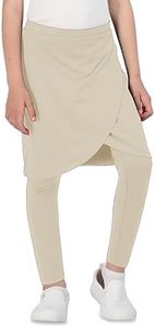 CharmWM Girls High Elastic Waist Skirts Pants Kids Cute Active Golf Tennis Skorts Leggings Beige