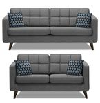 Sofa Architect Chilly 5- to 6-Person Sofa 3+2 Fabric Sofa Set (Grey)