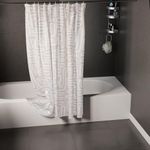 Encasa XO Bathroom Shower Curtain 7 Feet With 10 Hooks | (72x84 in) Quick Dry Heavy Printed Polyester Fabric Bathroom Curtains Waterproof | Machine Washable, Mould & Mildew Resistant - Boho Maze Beige