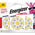 Energizer Hearing Aid EZ Lock Turn & 10 (24 Pack)-Zinc-Air Batteries (Button/Coin V 1.4 Metal)