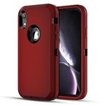 Jiunai iPhone XR Cases, iPhone XR Case Heavy Duty Protective Bumper Drop Protection Sports Outdoor Dual Layer Armor Shockproof Rugged Matte Cover Case for iPhone 10 R XR 2018 6.1'' Red