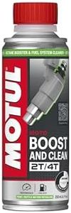 Motul Oktan-Booster und Reinigungs-Additiv für Kraftstoffsysteme von Motorrädern mit 2- und 4-Takt-Motoren, Mehr Leistung, weniger Verbrauch und Emissionen, Boost and Clean Moto, 200 ml