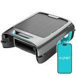 AIPER EcoSurfer S2 Solar Powered Pool Surface Skimmer Robot with APP Support, 24/7 Continuous Cleaning, Dual Charging Modes, Smart Obstacle Avoidance, 150-um Filtration, OTA Upgrade, Blue
