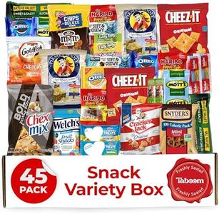 Snack Box (45 Pieces) Gift Care Package Basket for Adults Kids Office College - Perfect for Birthdays Holidays - Packed in a Beautiful Gift Box