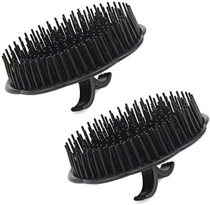 Segbeauty 2pcs Scalp Massager Shampoo Brush, Shampoo Massage Brush Floriated Shower Comb, Scalp Massager for Hair Growth Beard Brush Pet Grooming Brushes - Black