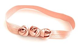 baby hairbands dusty pink color small flowers design soft elastic headbands for toddlers and kids latest fancy hair accessories