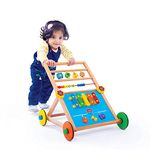 Giggles - Activity Walker, Multicolour Wooden Musical Walker, Develops Motor Skills Using Xylophone, Animal Maze, Counting Beads, Geo Shaped Spinners, 9 Months & Above, Infant Toys