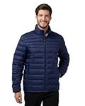 32 Degrees Men's Ultra-Light Down Packable Jacket | Layering | Zippered Pockets | Water Repellent, Dark Waves, Large