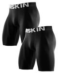 DRSKIN Men's 3, 2 or 1 Pack Compression Shorts Pants Tights Baselayer Sports Running Athletic Active Underwear Workout, Line Bb301-black 2pack, Large