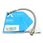 1 x WRAS Approved 500mm 15mm Compression with Isolation Valve x 1/2" Flexible Pipe Connector | Kitchen Sink/Bathroom Basin Stainless Steel Braided Flexi Connectors | Xcel Home™