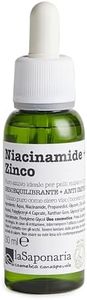 La Saponaria | Niacinamide + Zinco, Siero viso ad azione seboequilibrante e anti-imperfezioni, ideale per pelli miste ed impure, riduce brufoli imperfezioni e punti neri, 30ml