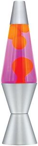 Lava Lite 21250400US2125 Lava The Original Silver Base Lamp with Yellow Wax in Purple Liquid, 14.5", Yellow/Purple
