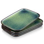 vancasso Stern Serving Platter & Tray Set, 4-Piece Ceramic Serving Plates for Parties, 11 Inch Easy-Clean Large Serving Dish for Main Course and Side Dishes, Green