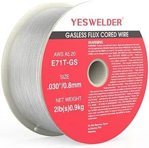 YESWELDER Flux Core Gasless Mig Wire, Mild Steel E71TGS .030-Diameter, 2-Pound Strong ABS Plastic Spool