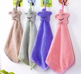 Khillayox Microfiber Wash Basin Hanging Hand Kitchen Towel Napkin with Ties | Soft Hanging Hand Towel for Bathroom & Kitchen/-Set of 2, 400 Gsm