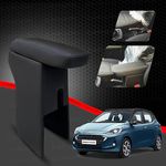 Carigiri Premium Finish Car Armrest with Storage Box And High Density Moulded Foam For Hyundai I10 Grand Nios (Models-2019-2024) (All Colours,Nappa Leatherette) (Black With Black Double Stitching)