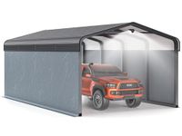 12x20 Metal Heavy Duty Carport - 5 Cases Outdoor Canopy with Galvanized Steel Roof and Metal Carport Kits,Multi-Purpose Extra Large Shade Garage Shelter for Car,Boats and Tractors Storage Sheds