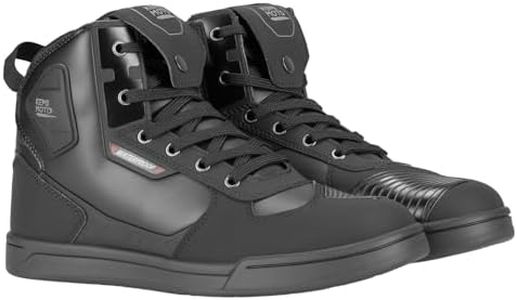 KEMIMOTO Motorcycle Shoes for Men Waterproof with Shoelace Pocket and Side Zippers，Outdoor Motorcycle Shoes Anti-Slip Motorcycle Riding Boots for Riding Hiking Motor-Travel Black