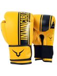 Invincible Tejas Fitness Training Synthetic Leather Boxing Gloves for Men & Women (Yellow-Black, 10 OZ)