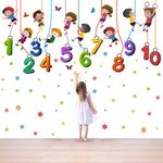 StickMe 'Kids Playing Climbing Up The-Rope-Numbers-Baby-Kids-Learning Education Nursery Pre School Kinder Garden Wall Reusable Self-Adhesive Sticker ' -Sm707 (Multi Colour,Vinyl-160Cm X 60 Cm)