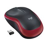 Logitech M185 Wireless Mouse, 2.4GHz With USB Mini Receiver, 12-Month Battery Life, 1000 DPI Optical Tracking, Ambidextrous, PC, Mac, Laptop - Red
