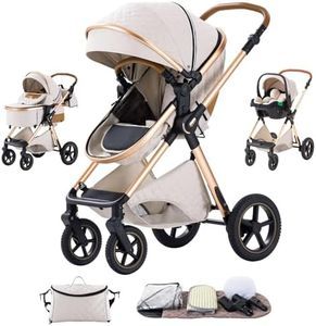 Shineey Poussettes 3 en 1 Citadines Poussettes Combinées Poussette Tricycle Baby Walker Poussette Haute Paysage Poussettes Landau pour 0-36 Pliantes Trolley Bébé