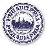 2 x 10cm Philadelphia USA Vinyl Sticker Decal Car Laptop Luggage Travel #5902 (10cm x 10cm)