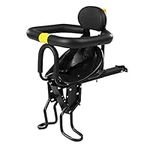 Lixada Safety Child Bicycle Seat Bike Front Baby Seat Kids Saddle with Foot Pedals Support Back Rest for MTB Road Bike (Black)